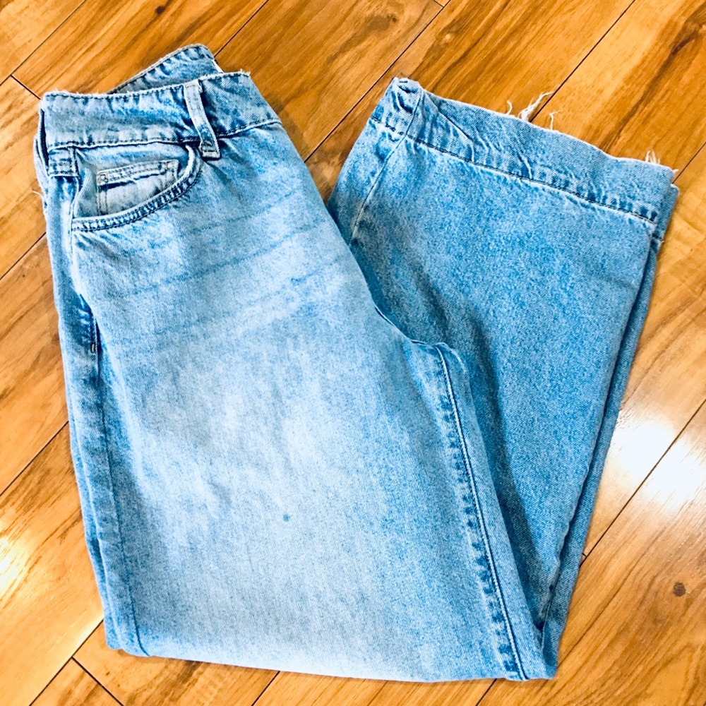 Wide leg distressed denim jeans baggy trending school college boho 4 sma…